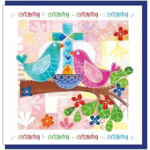 Picture of Christening Birds Greetings Card