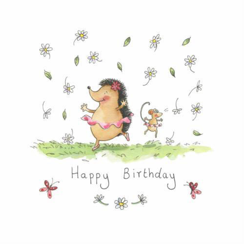 Picture of Birthday Hedgehog and mouse Card