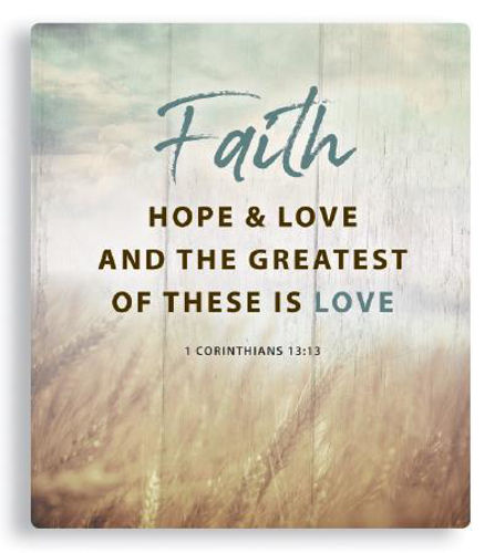 Picture of Porcelain Plaque - Faith, Hope and Love