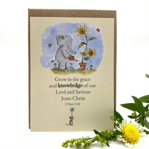 Picture of Keepsake card Grow In The Grace Elephant