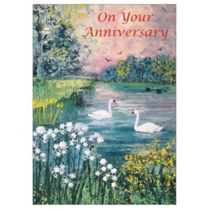 Picture of Swans Anniversary Card