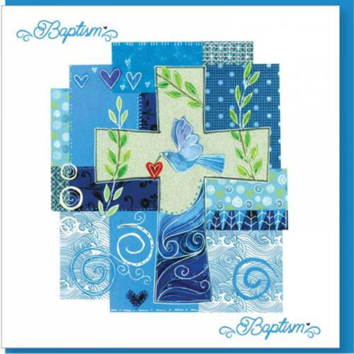 Picture of Baptism Blue Cross Greetings Card
