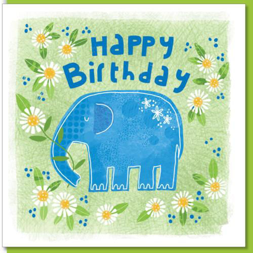 Picture of Birthday  Elephant & Daisies Greetings Card