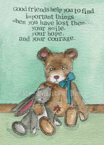 Picture of My Painted Bear Greetings Card  - Good Friends