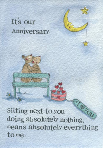 Picture of My Painted Bear Greetings Card - Our Anniversary