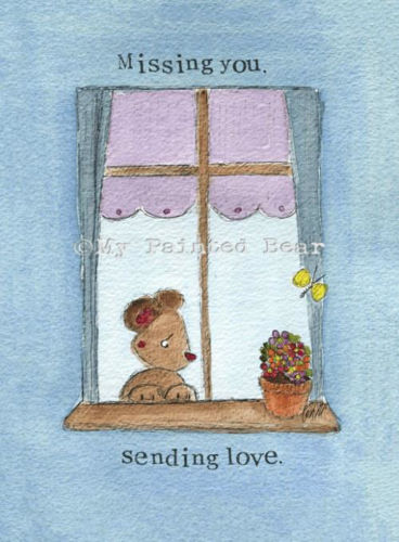 Picture of My Painted Bear Greetings Card - Missing you