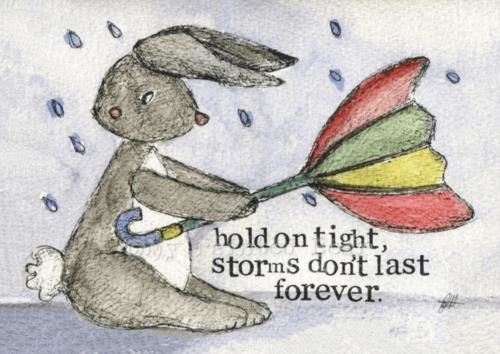 Picture of My Painted Bear Greetings Card - Storms don't last