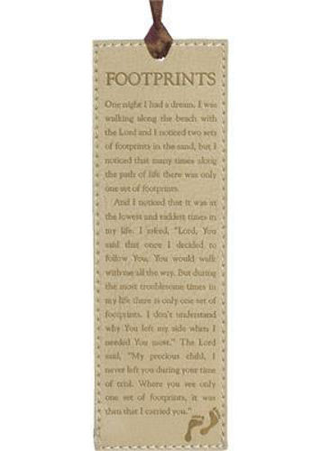 Picture of Footprints Faux Leather Bookmark